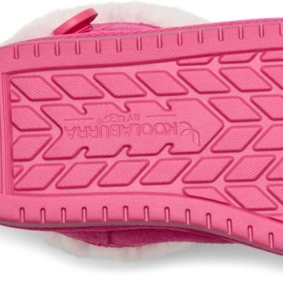 Koolaburra by Ugg Kids Nalie Short Boots Pink White Fur Winter Boots size 1 - Picture 9 of 12